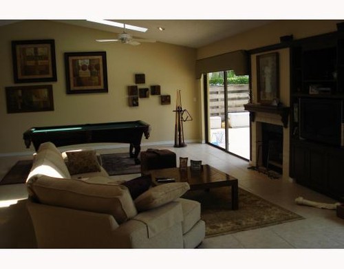 great room with wood burning fire place