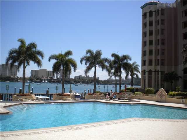 pool area overlooking lake boca (bagels and drinks served pool side)